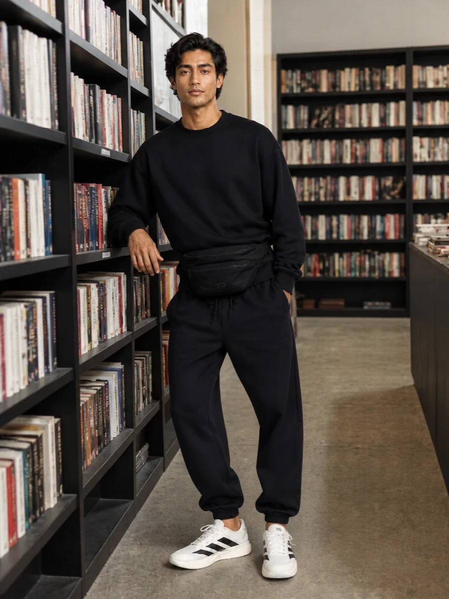 Y3 black sweatshirt track pants adidas runners