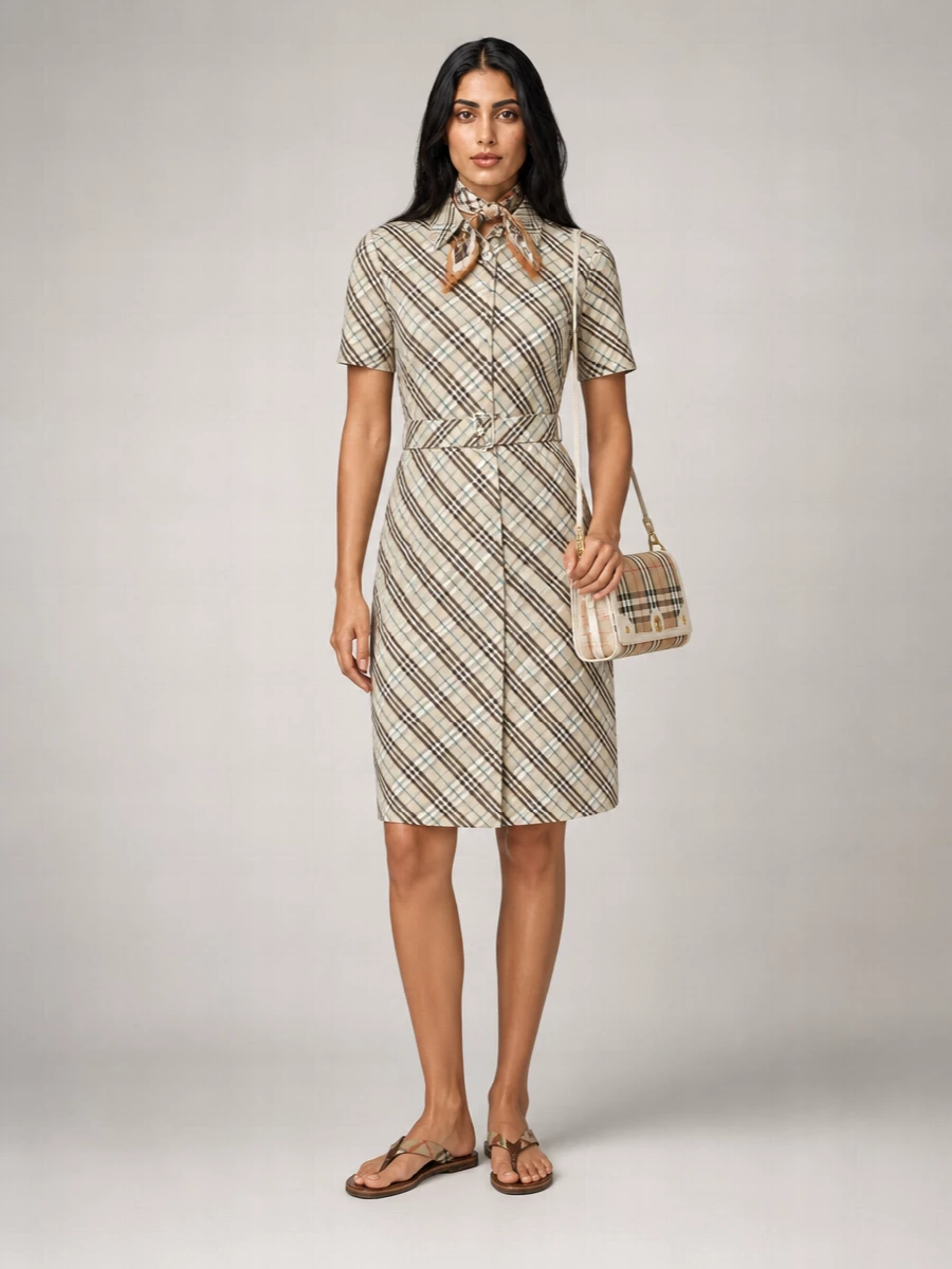 Burberry Cotton Poplin Shirt Midi Dress