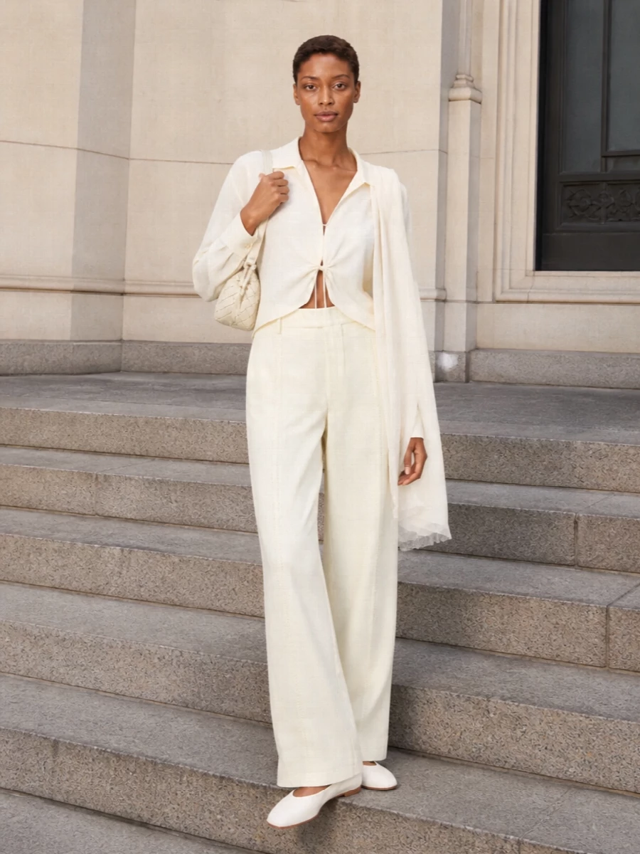 Bottega wide leg trousers kiko kostadinov shirt