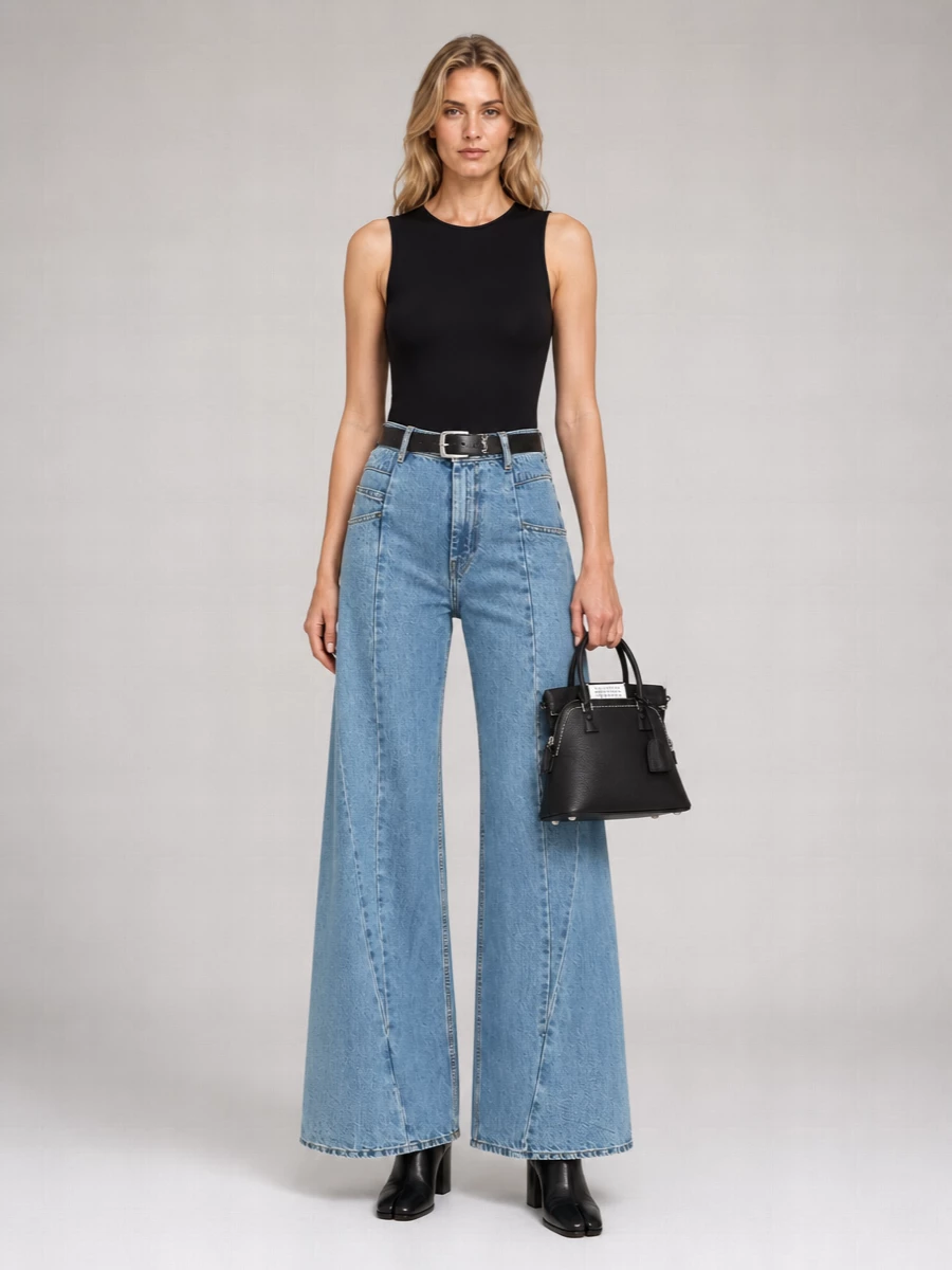 Maison Margiela Denim High-Rise Wide-Leg Jeans