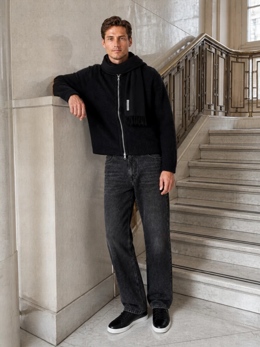 Our legacy zip knit black denim margiela tote