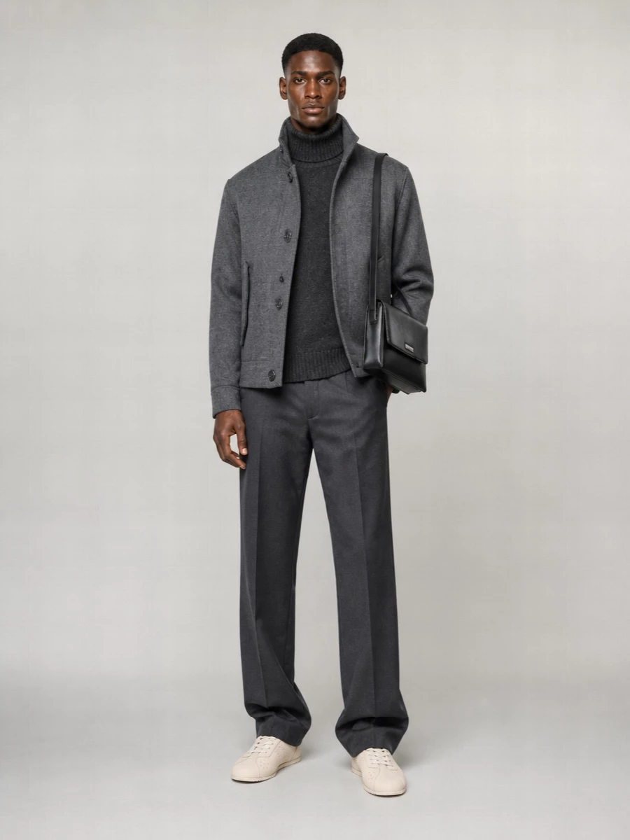 Ami Paris Virgin Wool Single-Breasted Coat