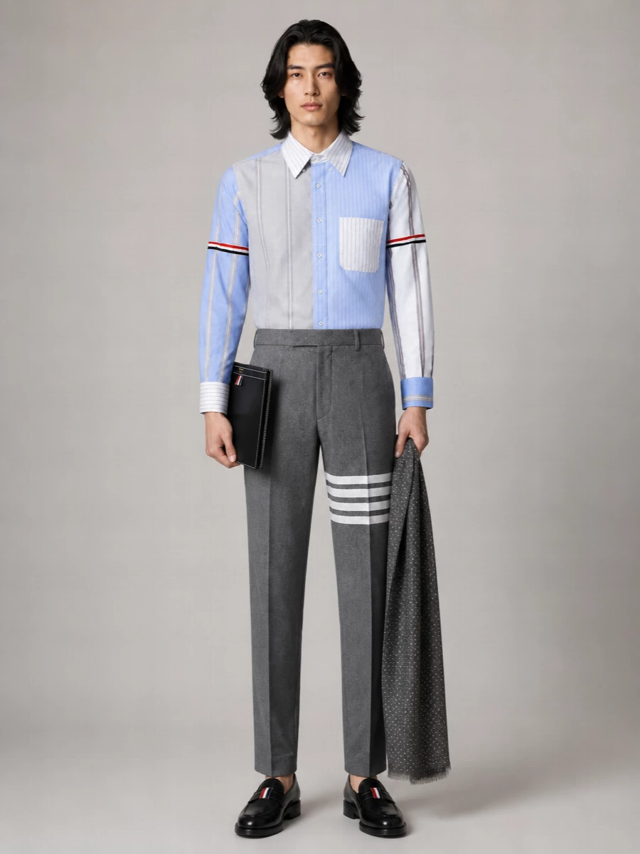 Thom Browne Striped Cotton Oxford Shirt