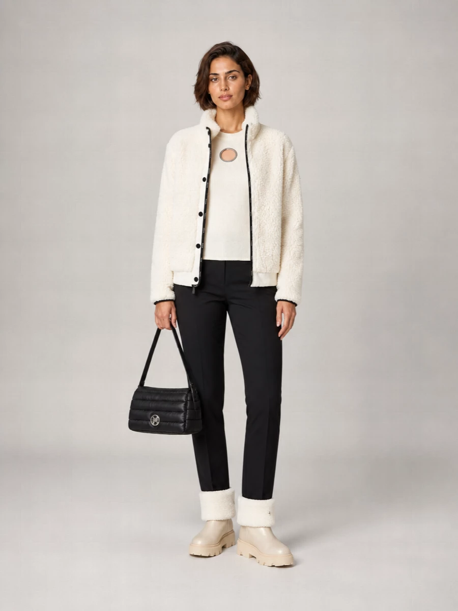 Moncler Faux Fur Zip Up Jacket