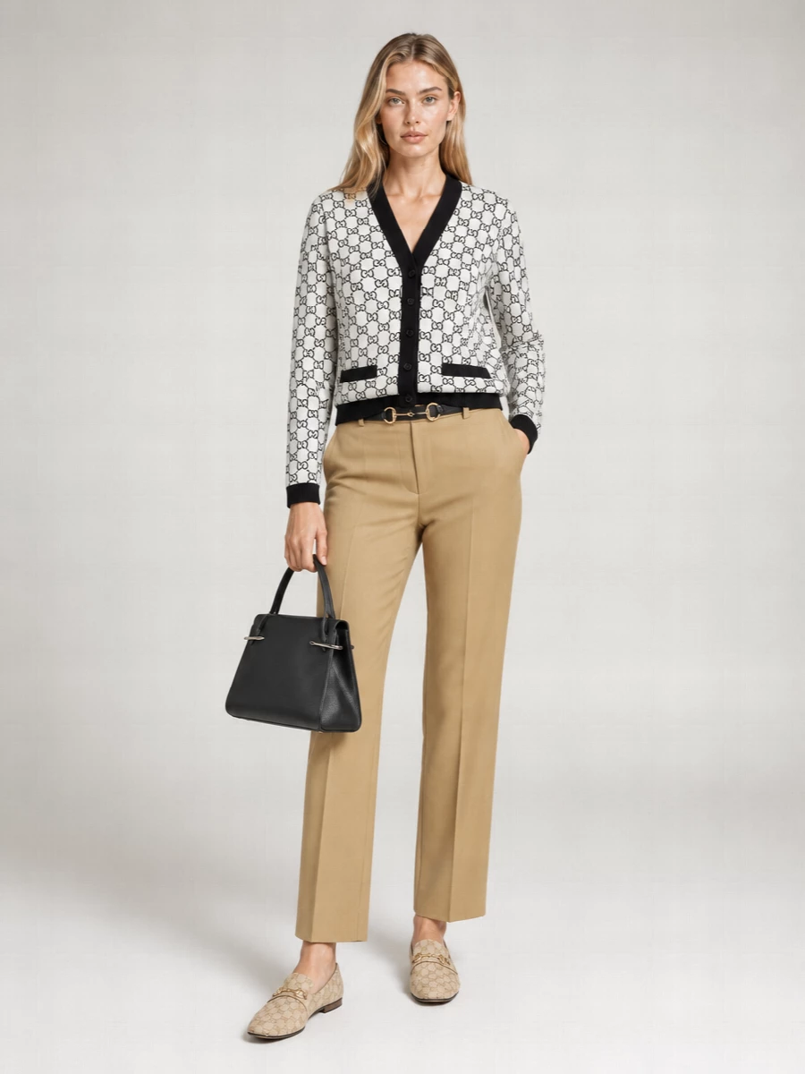 Gucci Reversible wool jacquard cardigan | The Fashion Square