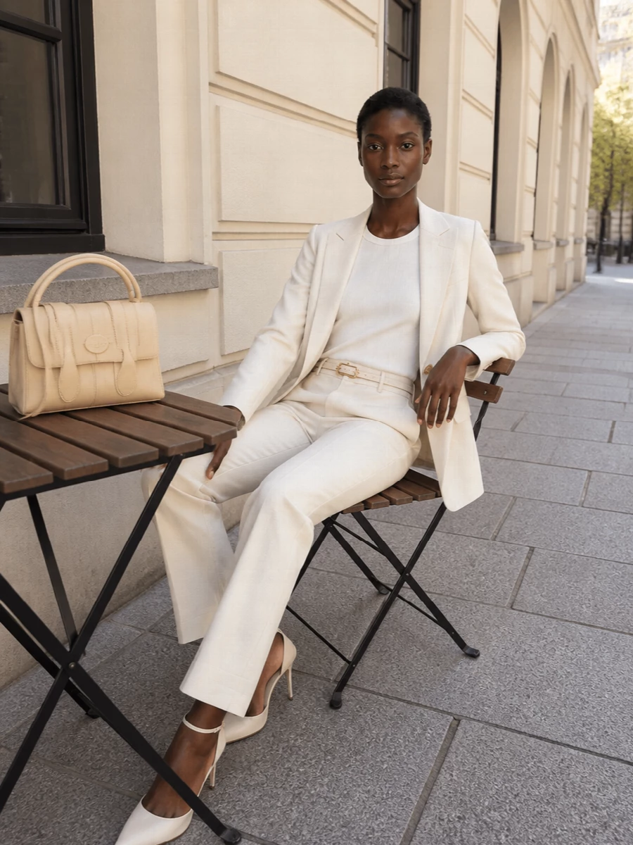 Tagliatore ivory blazer outfit tom ford heels