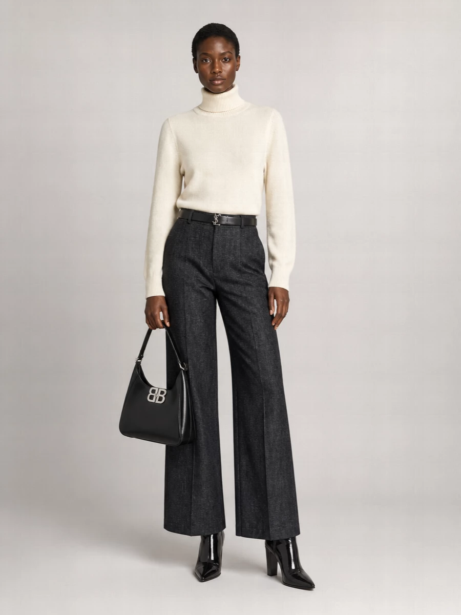 Fendi Denim Wide-Leg Trousers