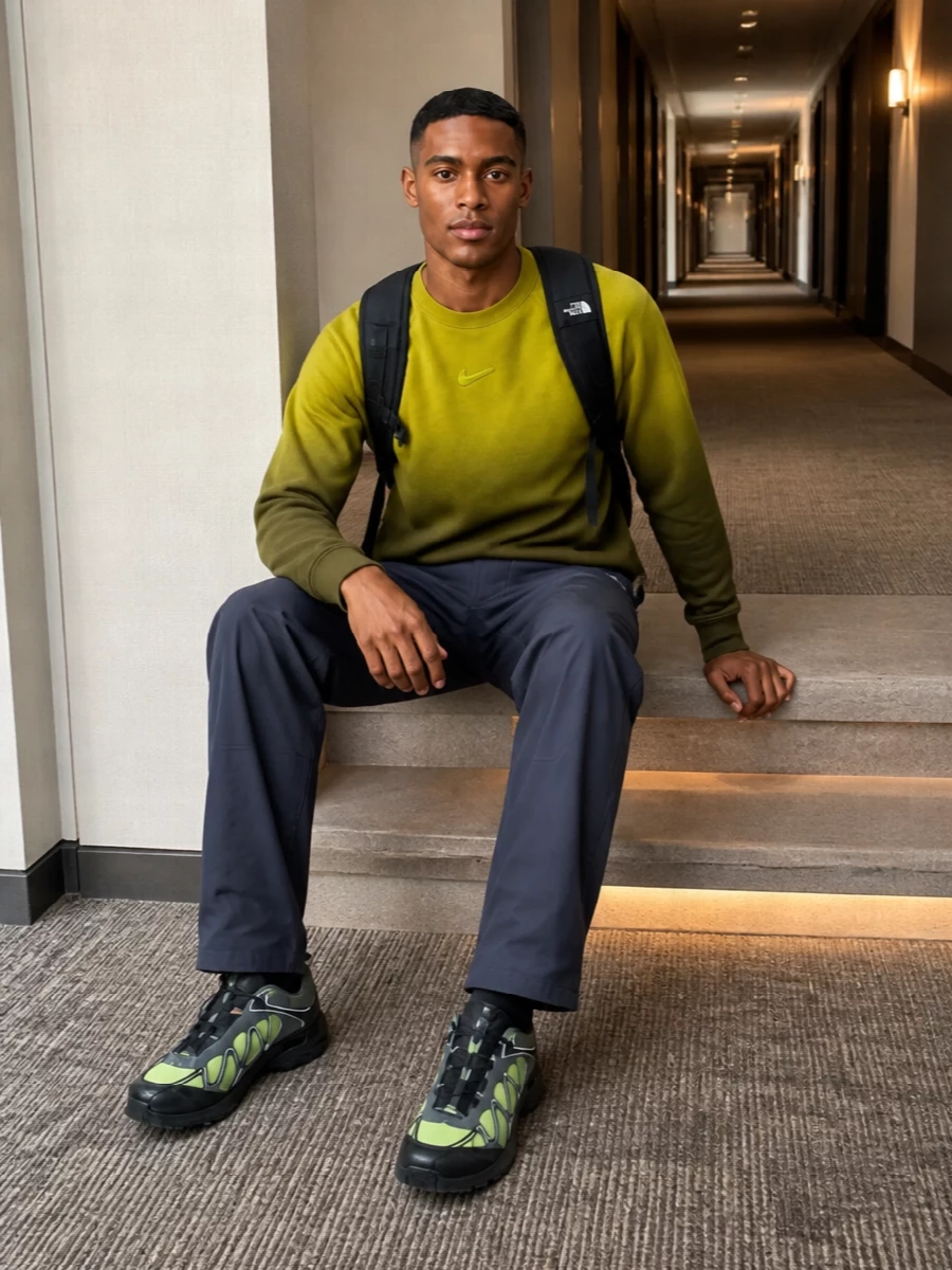 Nike technical outfit salomon trail sneakers