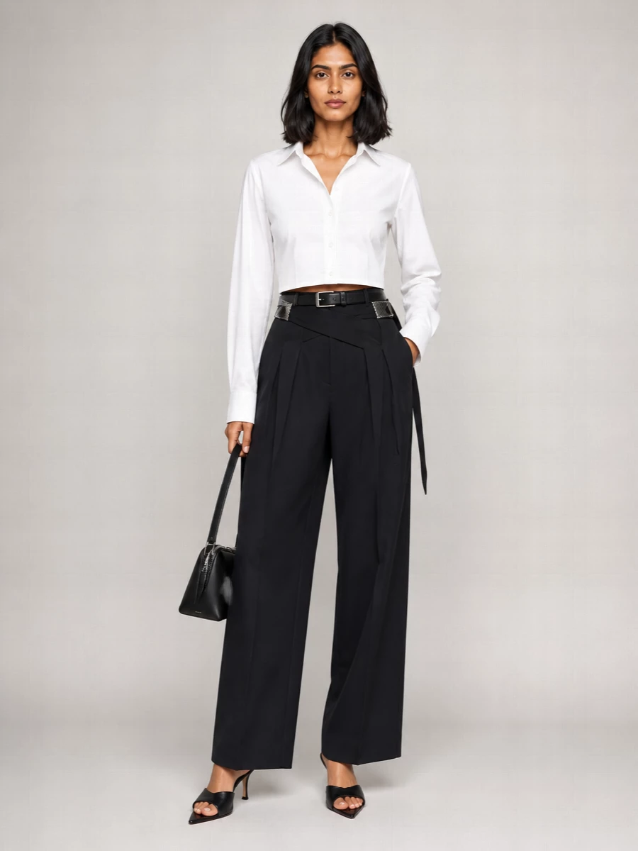 The Attico Asymmetric Cotton Shirt