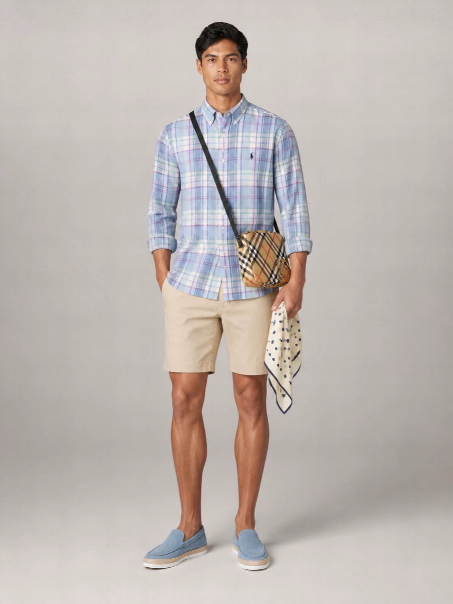 Ralph Lauren Checked Long-Sleeve Linen Shirt