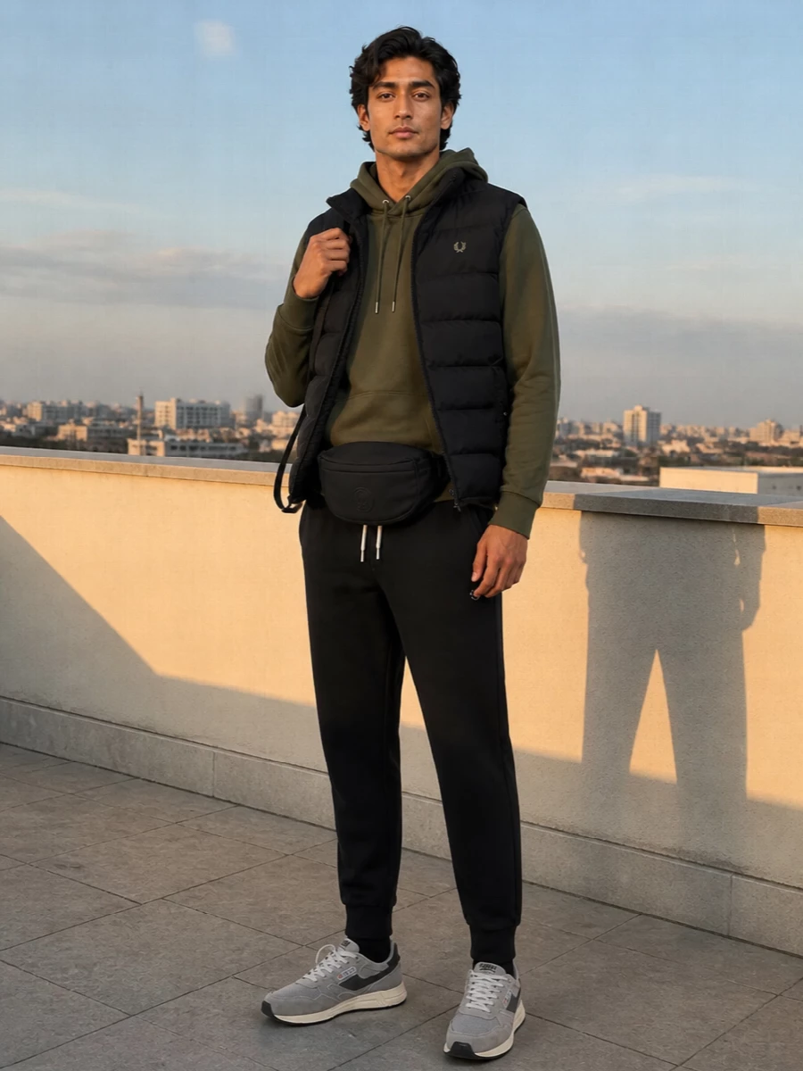 Fred perry gilet joggers autry runners outfit