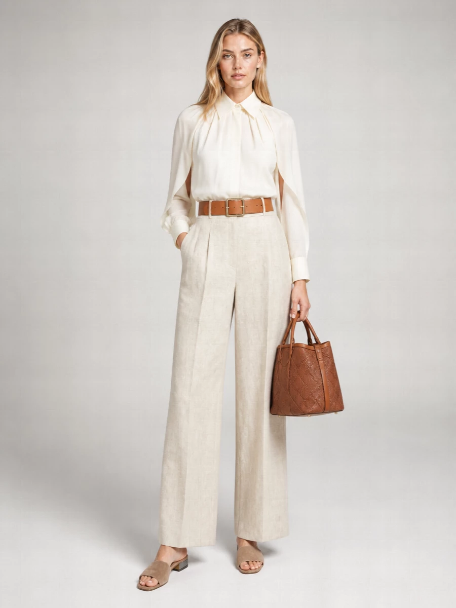 Max Mara Linen Wide-Leg Trousers