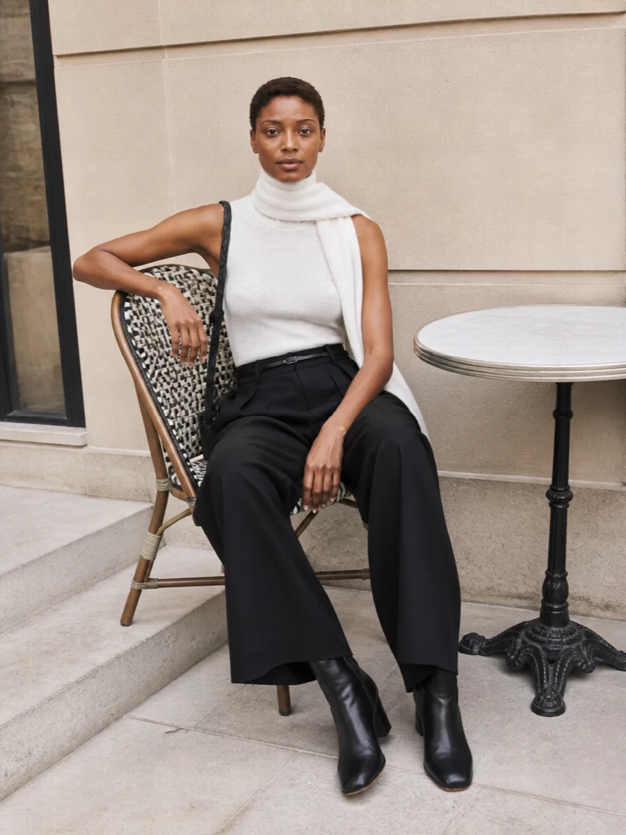 Sportmax wide leg trousers sleeveless turtleneck