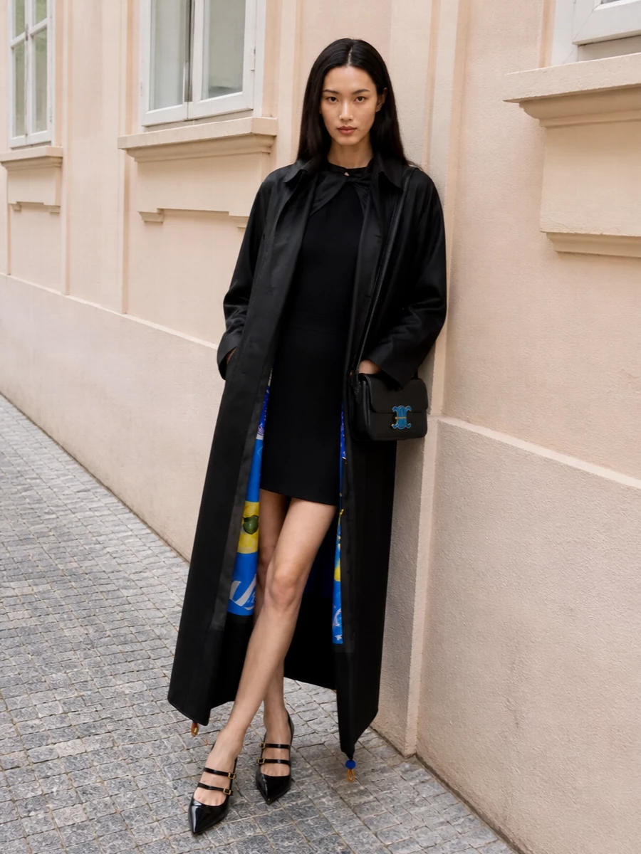 Celine coat max mara black cape dress styling