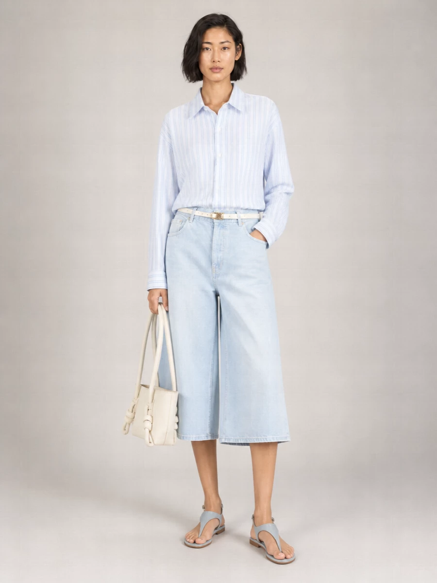 Haikure Denim Knee-Length Shorts