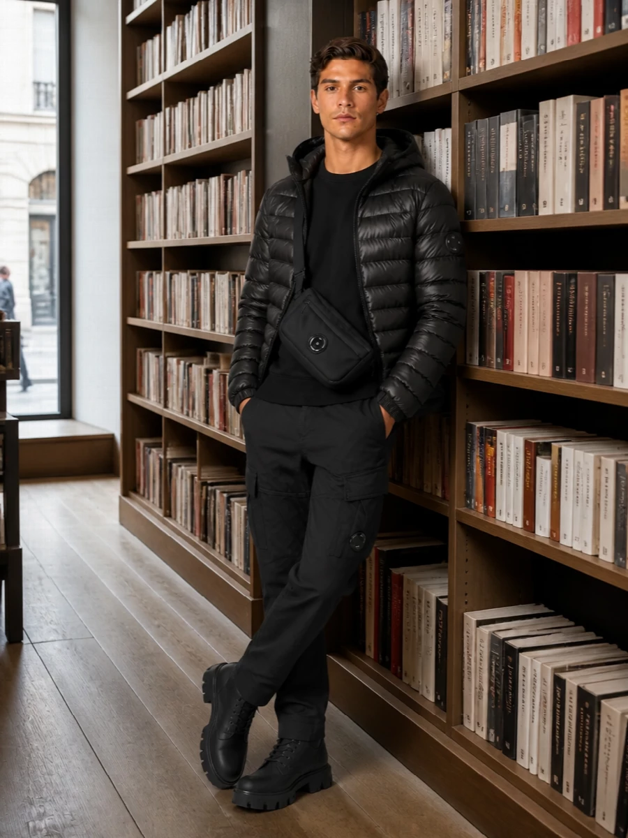 Cp company bomber cargo pants moncler boots