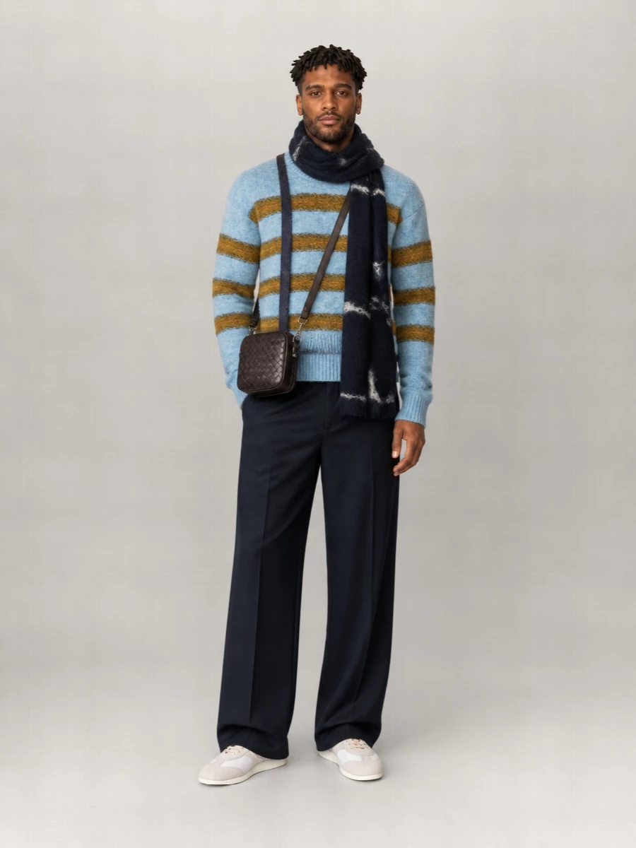 Dries Van Noten Alpaca Wool Striped Crewneck Sweater