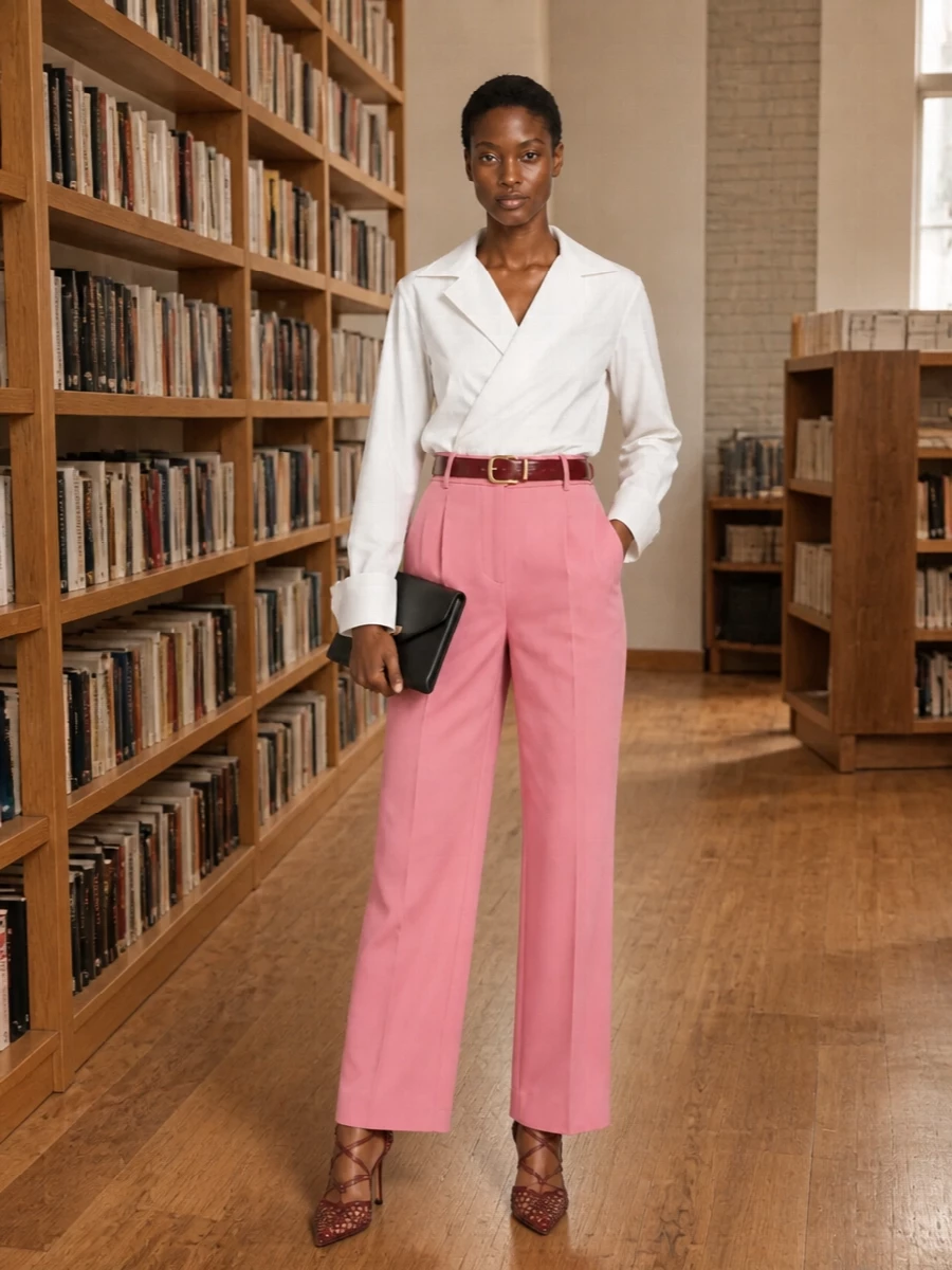 Givenchy pink wide leg trousers bottega heels
