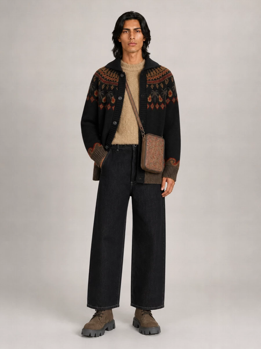 Alanui Wool Fair Isle Cardigan