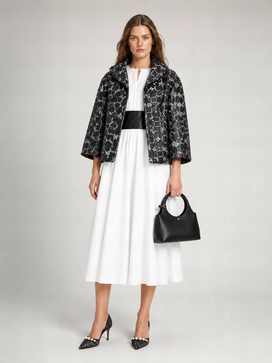 Comme Des Garçons Lace Fitted Jacket