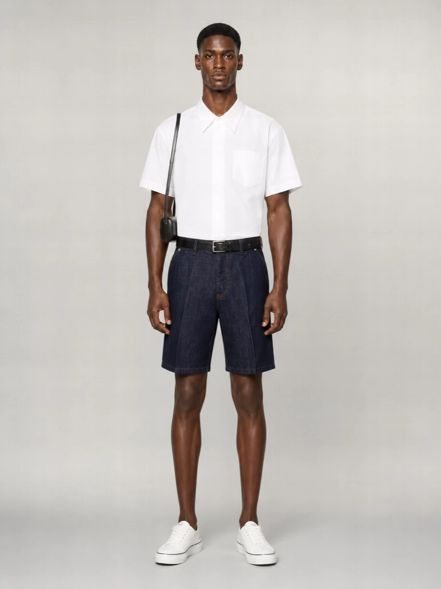 Ami Paris Denim Regular-Fit Bermuda Shorts