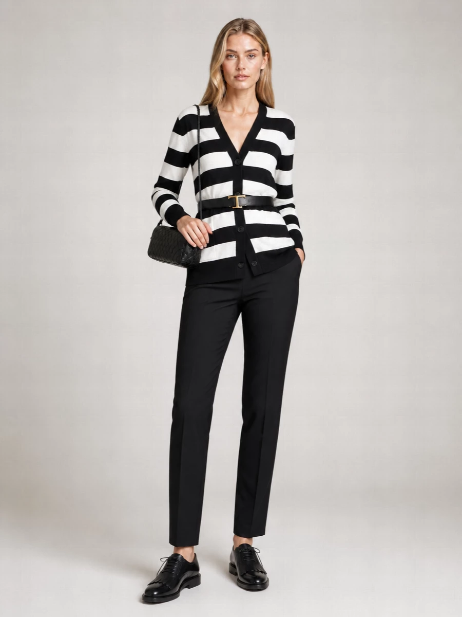 Max Mara Virgin Wool Two-Tone Cardigan