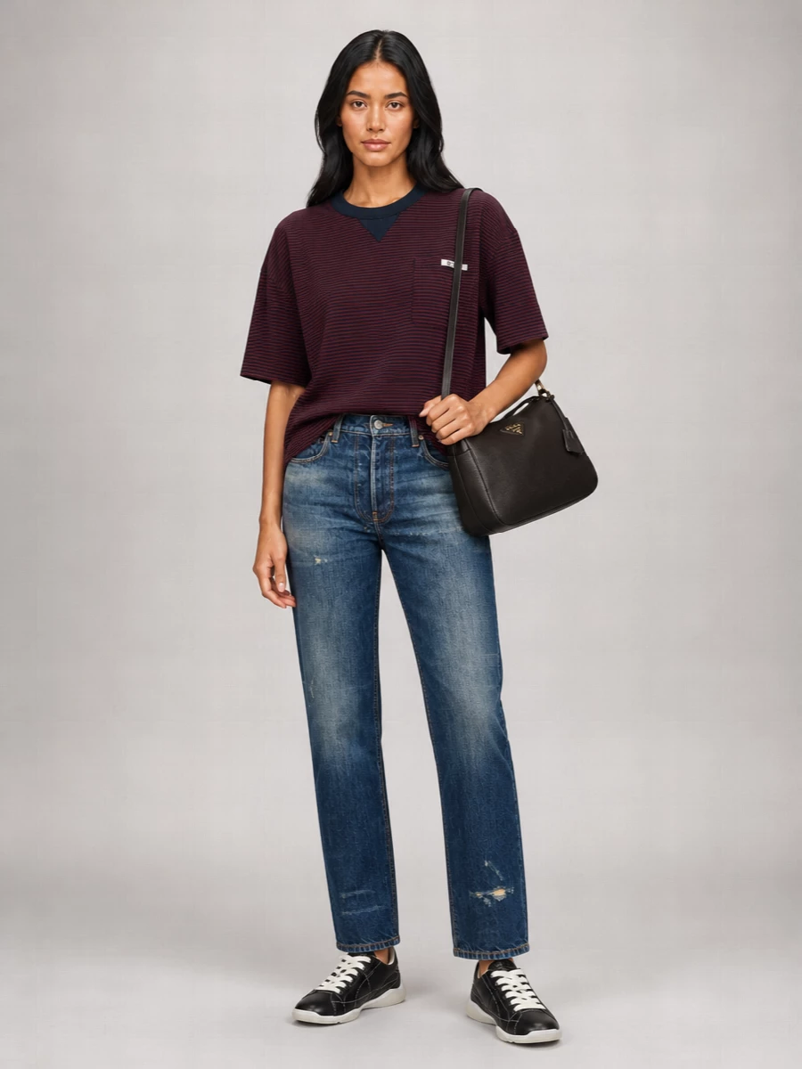 Prada Medium Deer Leather Shoulder Bag