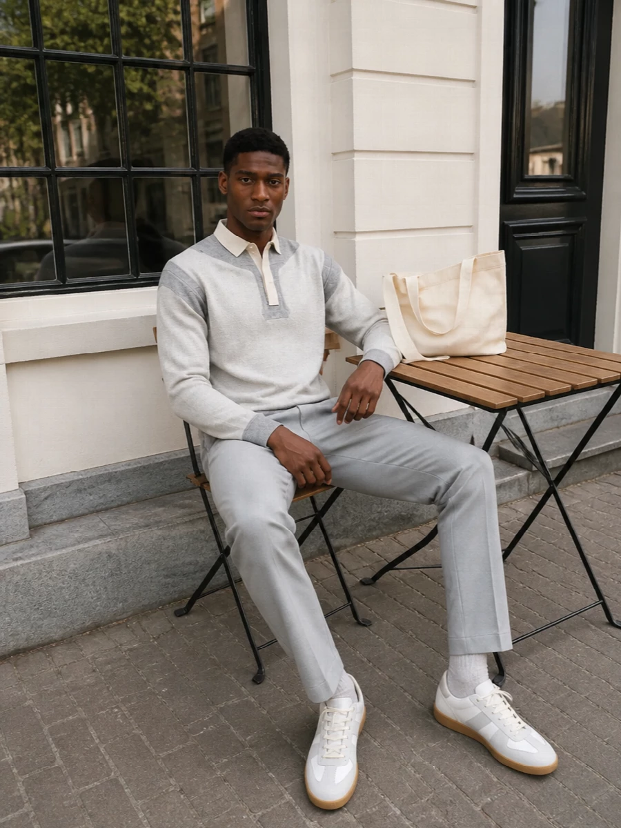 Maison margiela rugby grey tailored trousers outfit