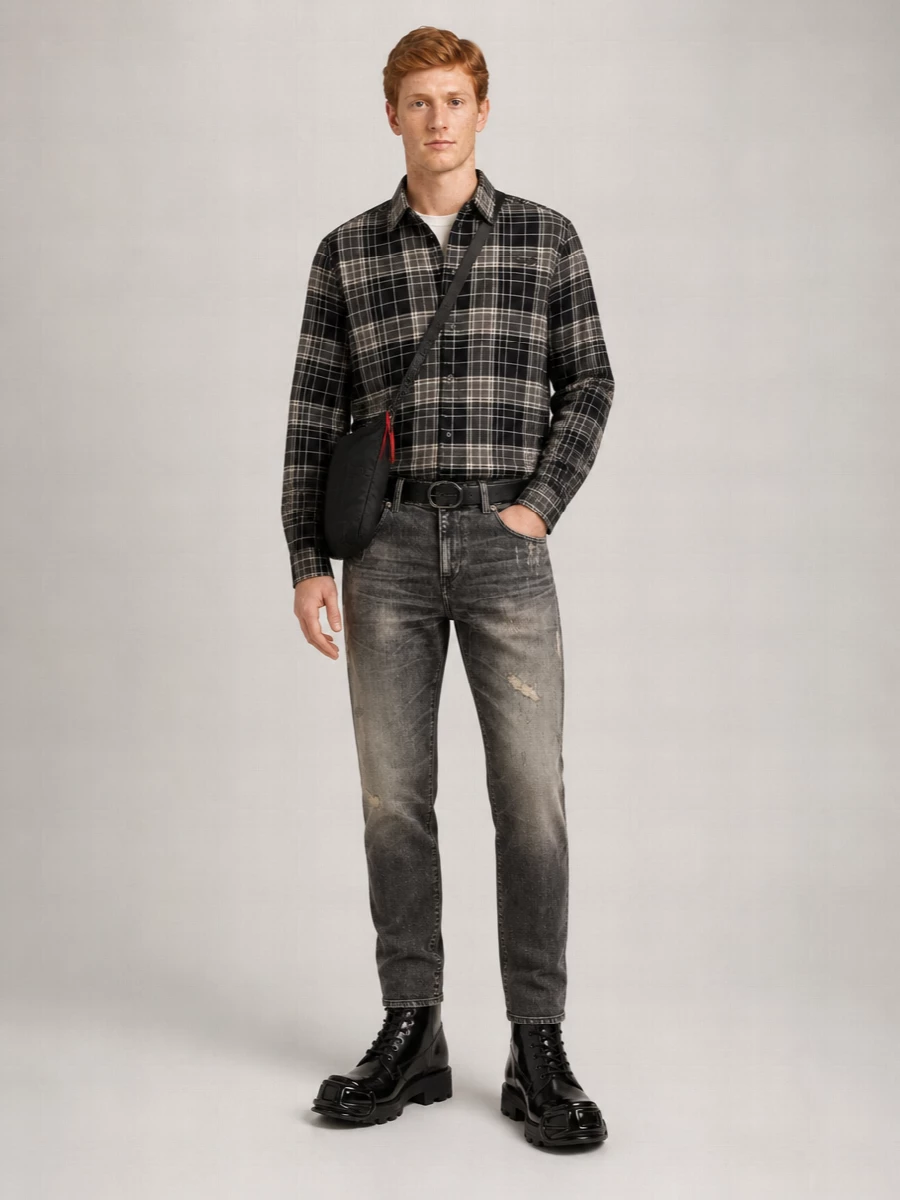 Diesel Checked Cotton Long-Sleeve Shirt