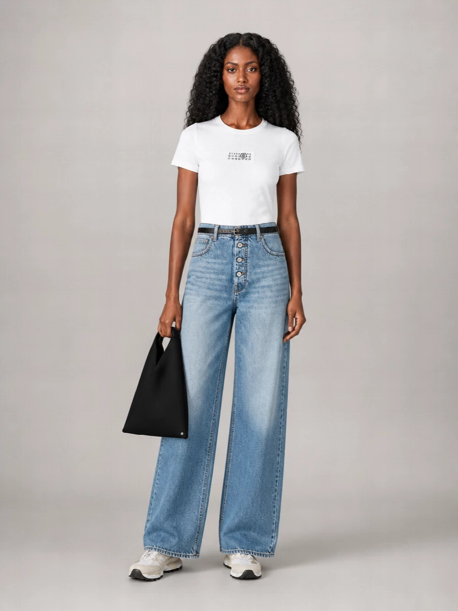Mm6 Maison Margiela Cotton Logo-Patch Short-Sleeve T-Shirt