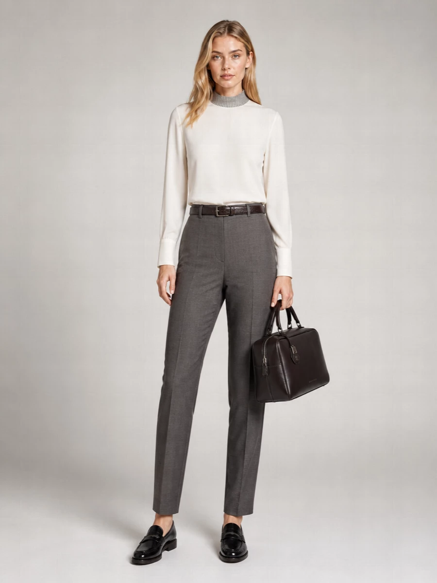 Brunello Cucinelli Virgin Wool Blend Pleated Tailored Trousers