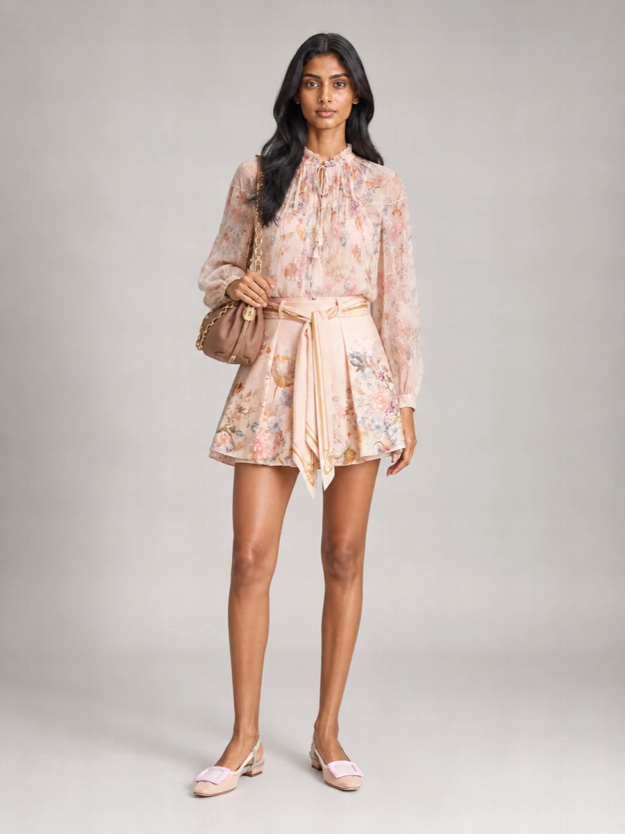 Zimmermann Silk High-Rise Floral-Print Bermuda Shorts