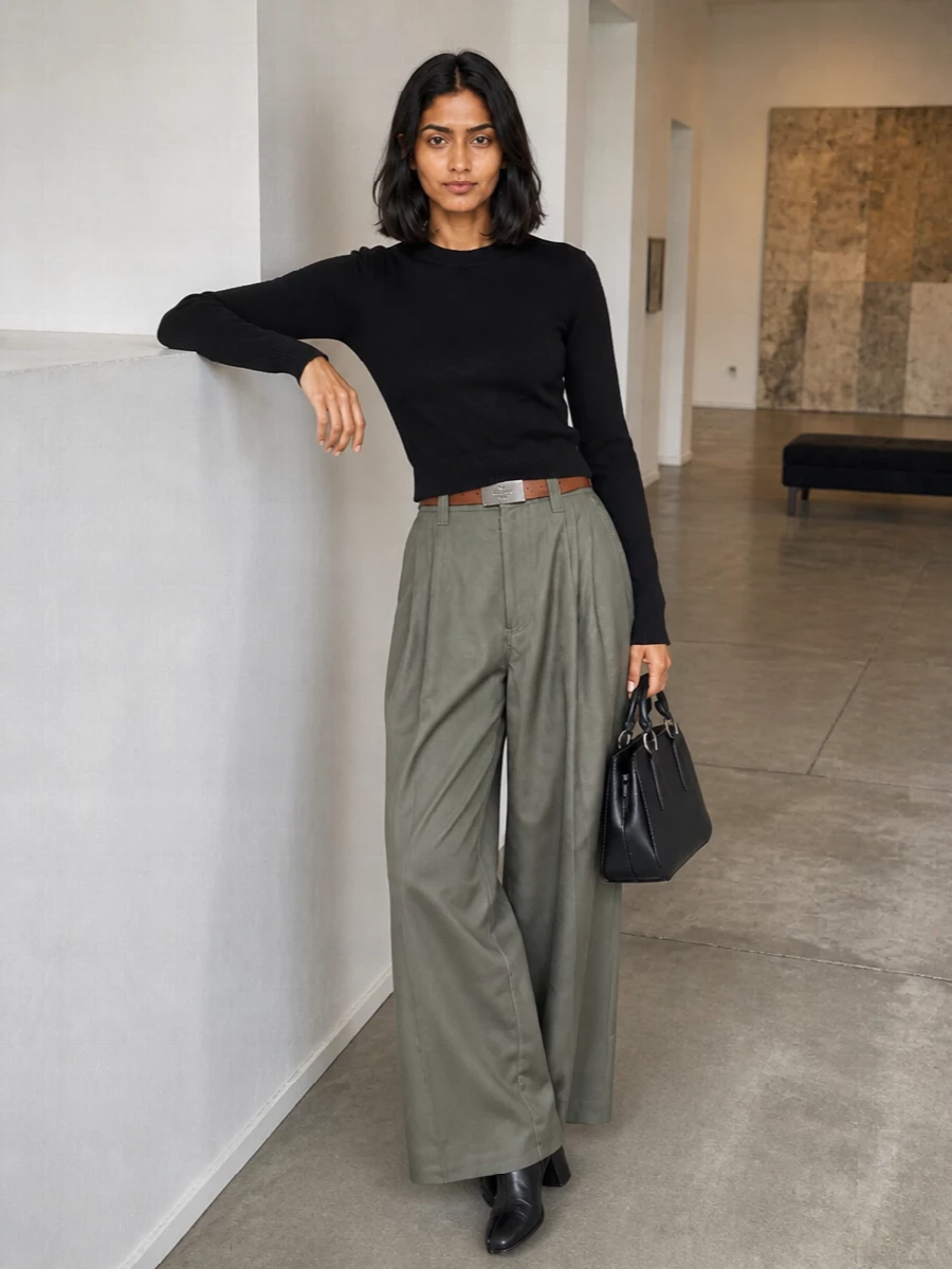 Maison margiela wide leg trousers black knit tabi boots