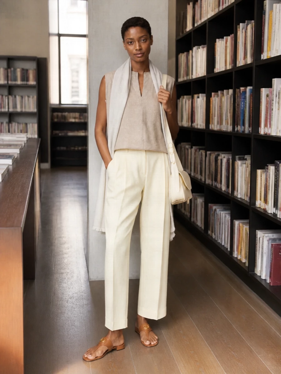 Fabiana filippi tunic cream tailored trousers outfit