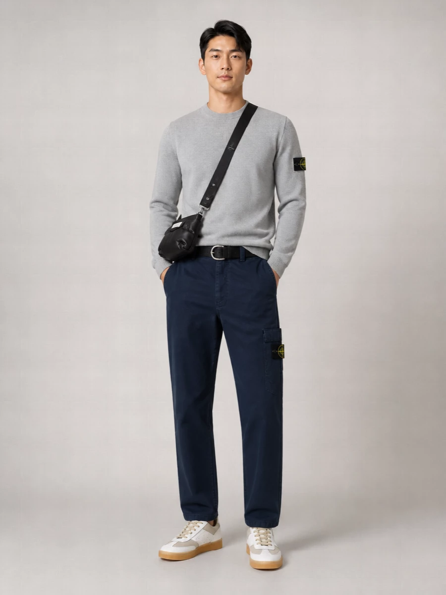 Stone Island Cotton Crew Neck Long-Sleeve Jumper