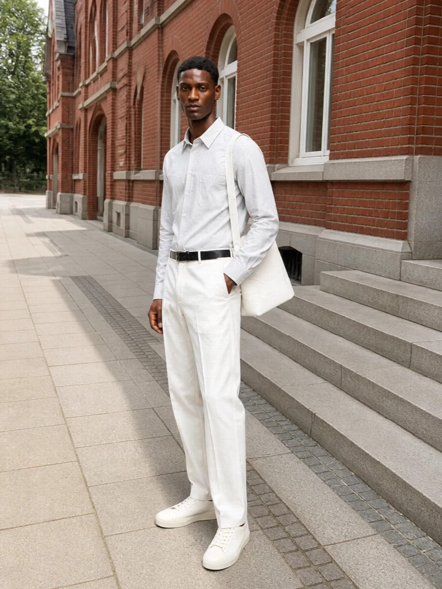 The row shirt jil sander white trousers