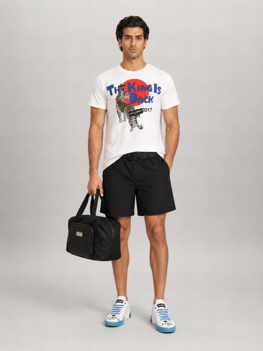 Dolce&Gabbana Leather Printed Sneakers