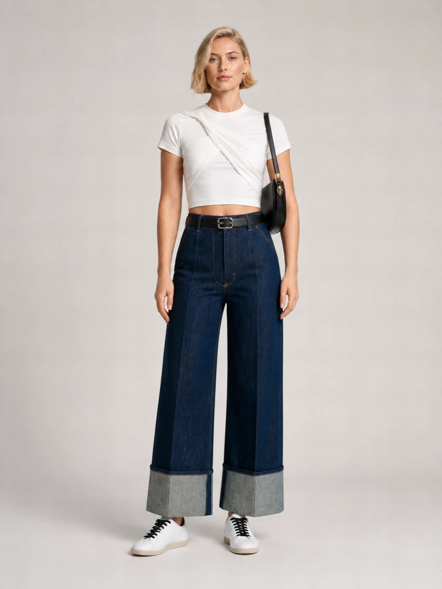 Patou Draped Cropped Organic Cotton T-Shirt