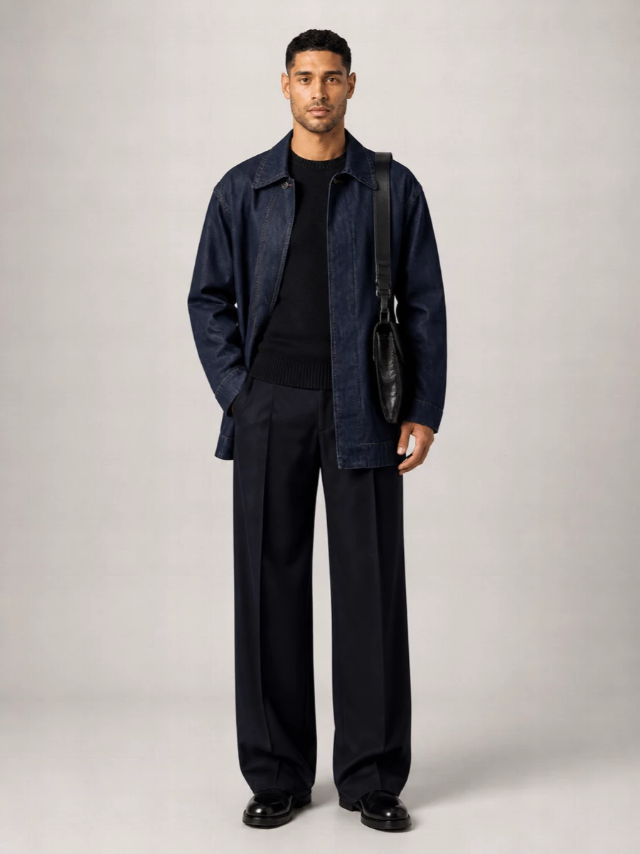 Dries Van Noten Denim Single-Breasted Coat