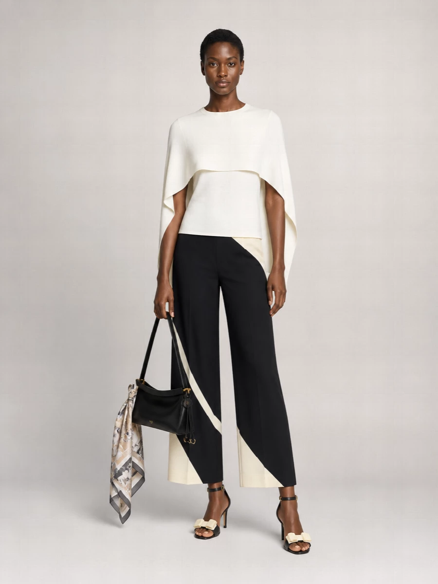 Alberta Ferretti Printed Cropped Wide-Leg Trousers
