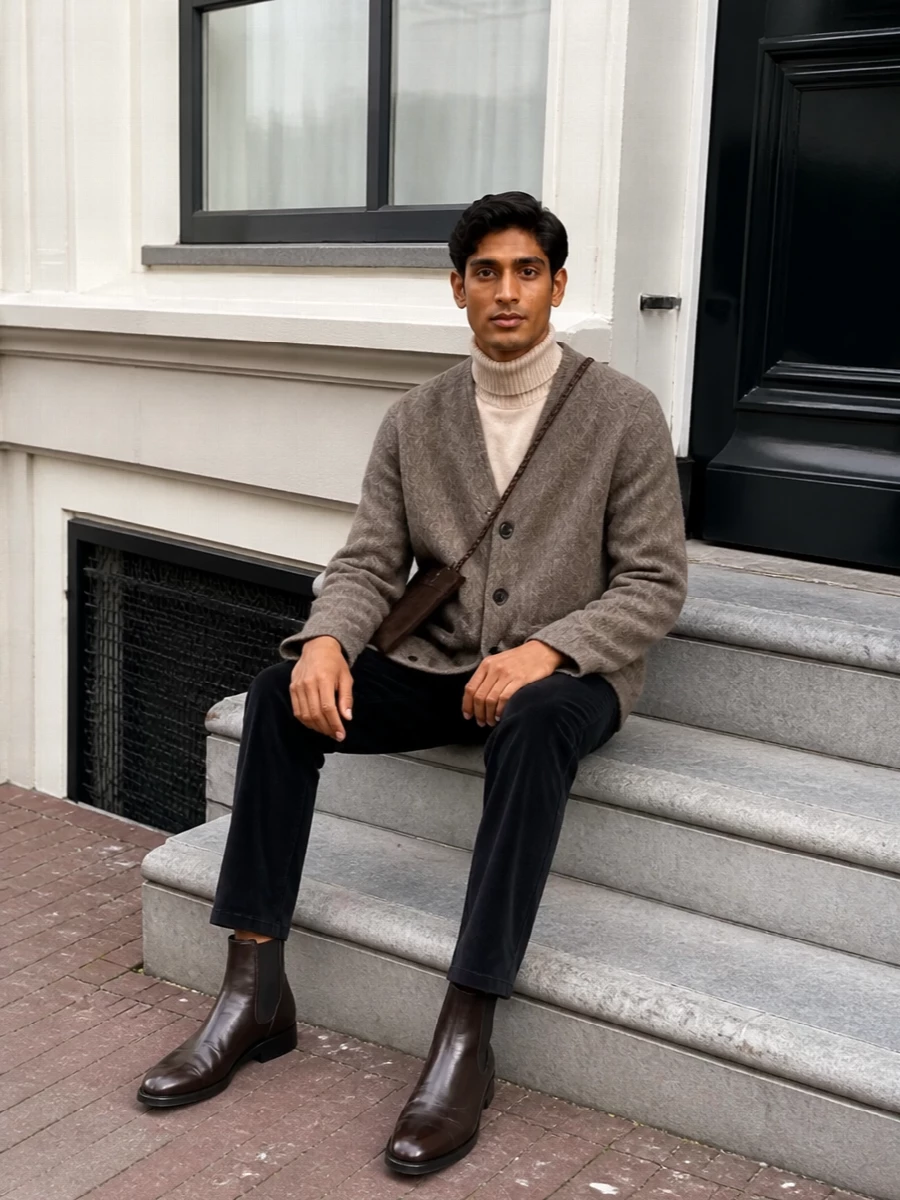 Our legacy coat corduroy trousers brown boots