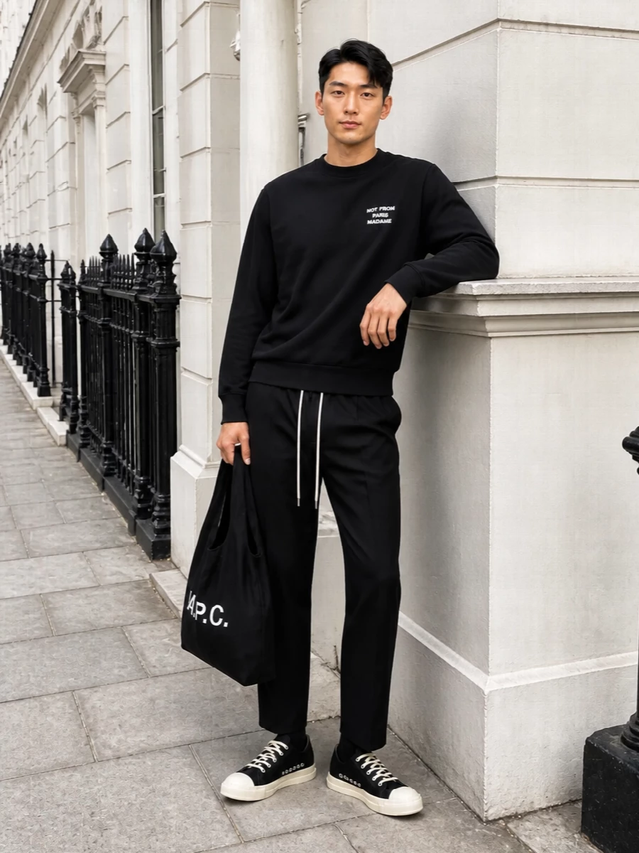 Drole de monsieur sweatshirt cropped joggers sneakers