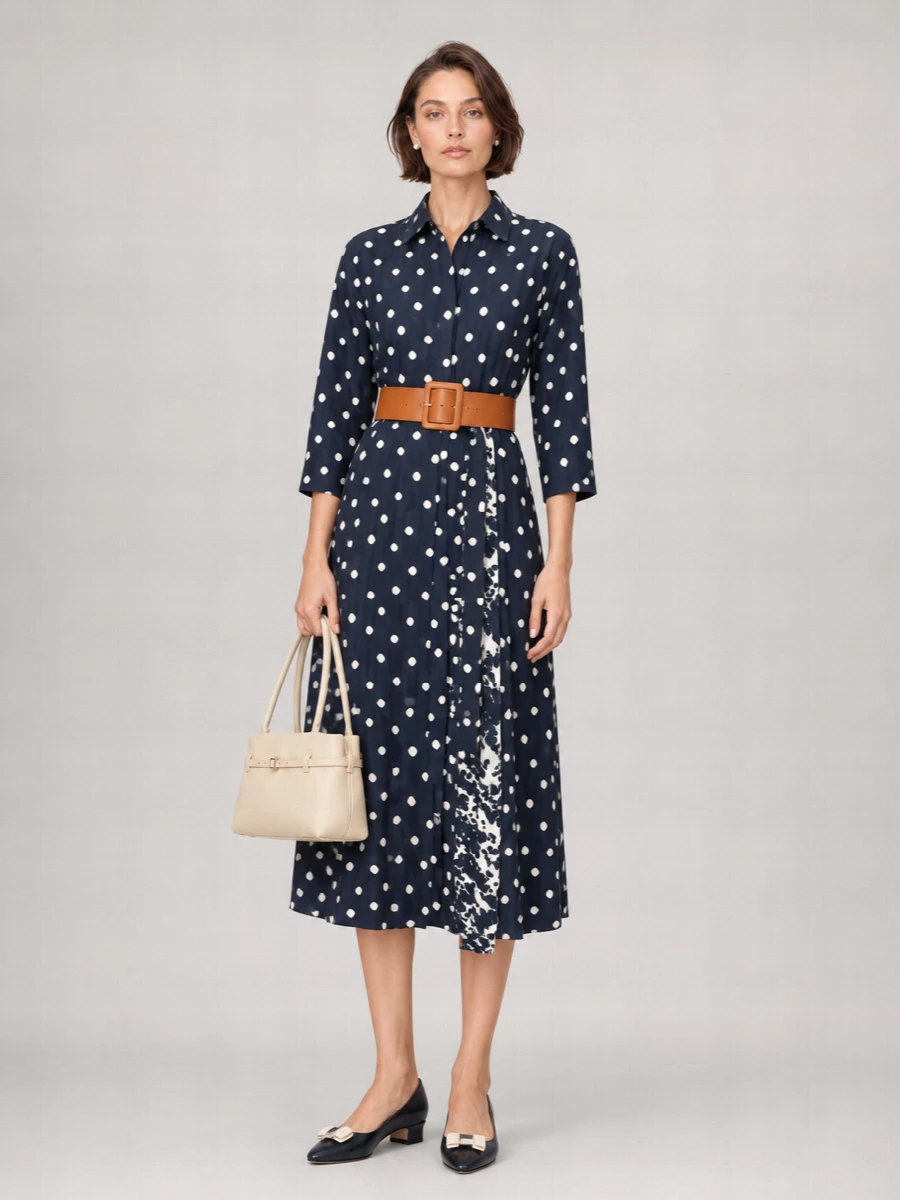 S Max Mara Silk Printed Midi Dress