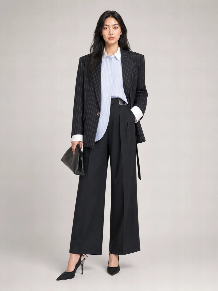 The Attico Pinstripe Single-Breasted Blazer