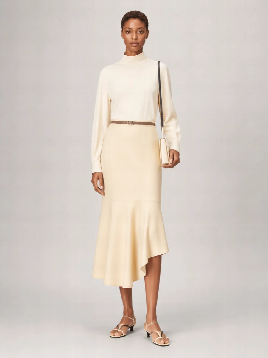 Jil Sander Silk Draped Asymmetric Skirt