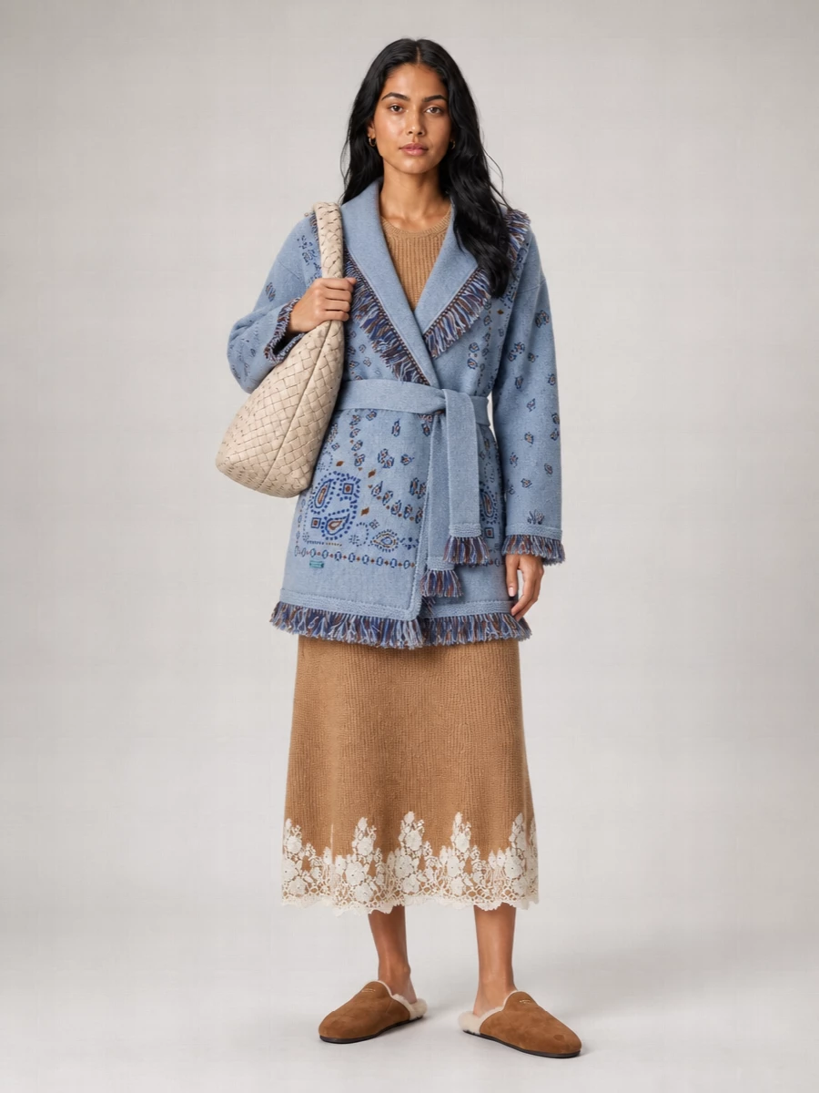 Alanui Embroidered Cashmere Wool Cardigan