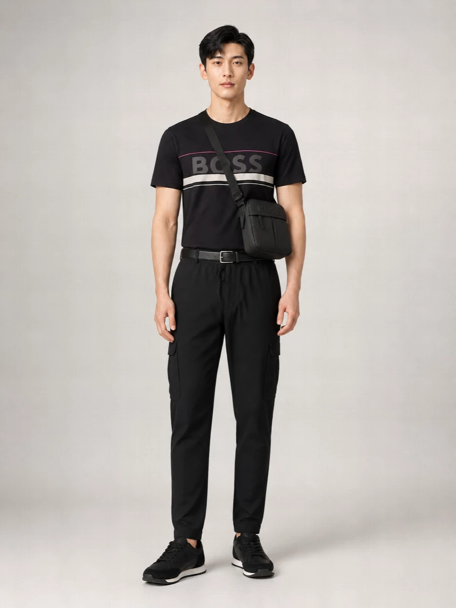 Boss Cotton Regular-Fit Logo-Print T-Shirt