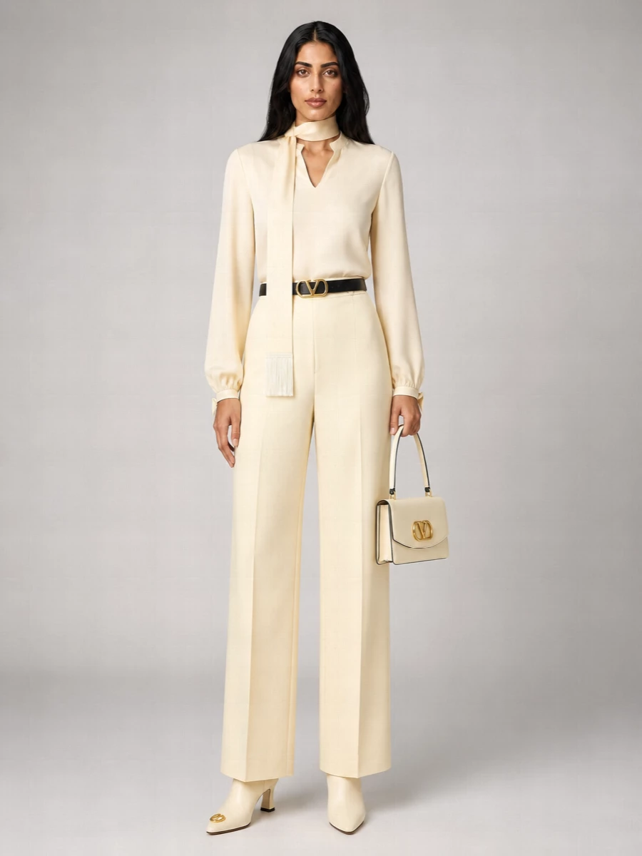 Valentino Silk Wide-Leg Trousers