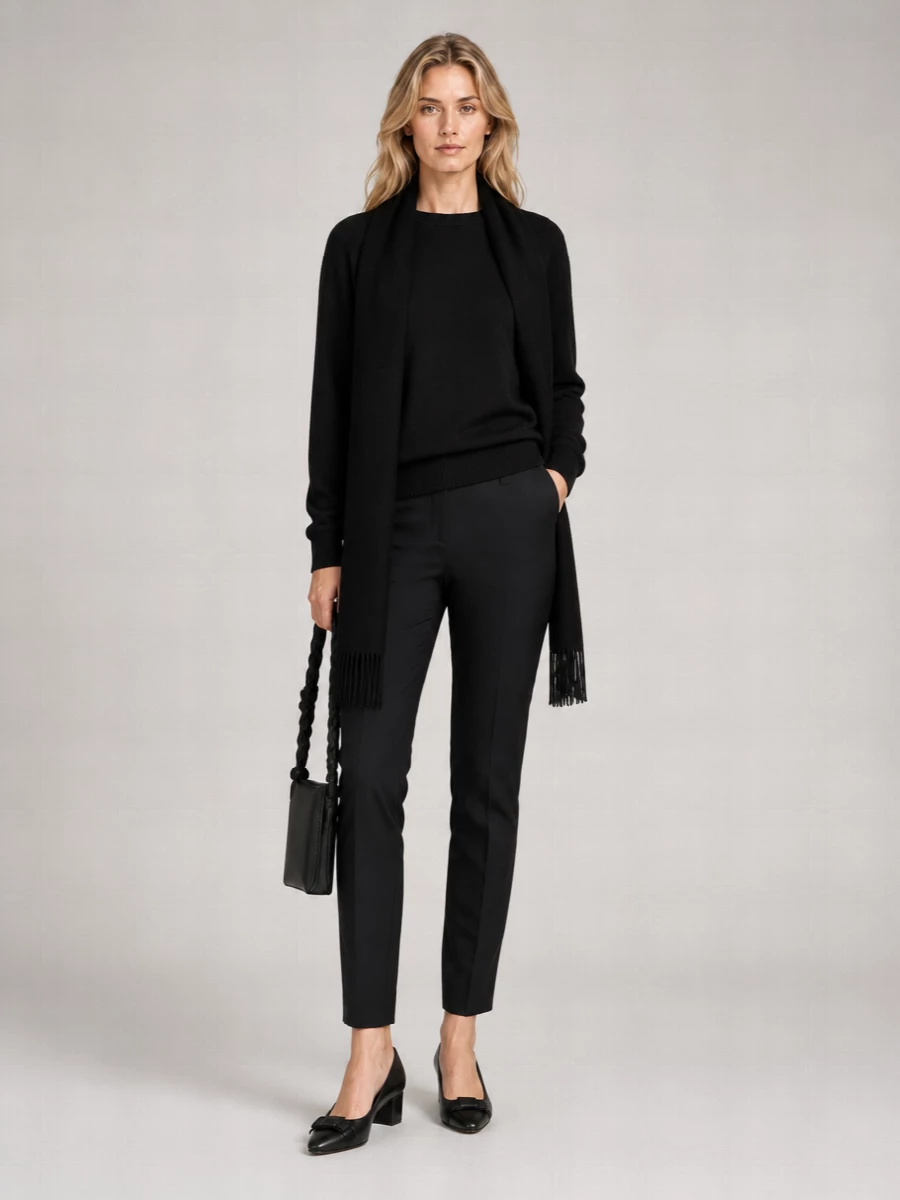 S Max Mara Cashmere Wool Crew Neck Long Sleeve Jumper