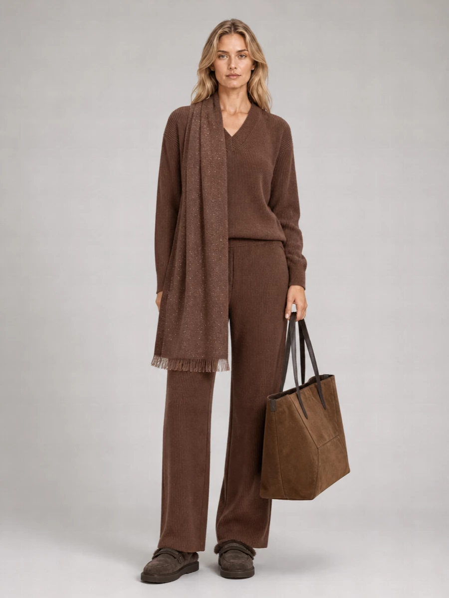 Brunello Cucinelli cashmere-blend wide-leg pants